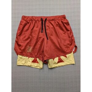 Saint Kaizen Shorts Mens Large Red 4 Inseam Lined Mesh Athletic Running Gym